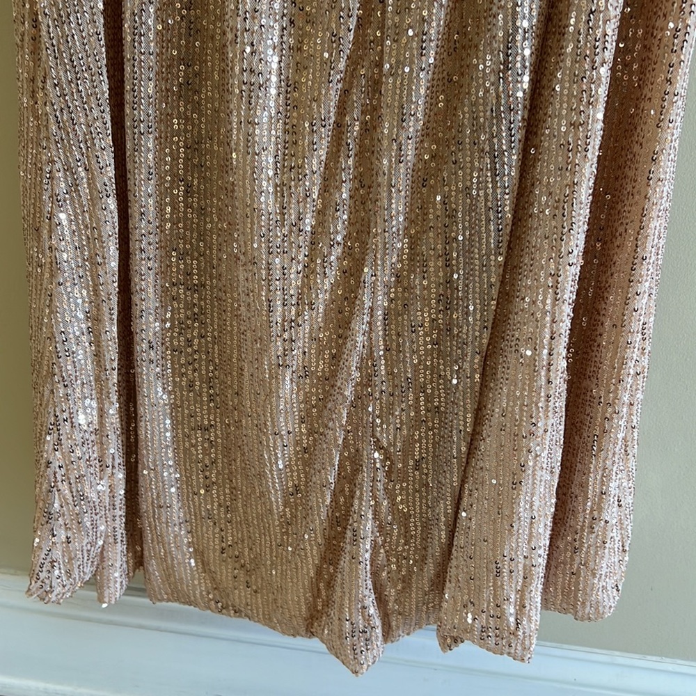 Giffniseti Formal Gown Size XL Gold Sequin New with Tags - Picture 9 of 12